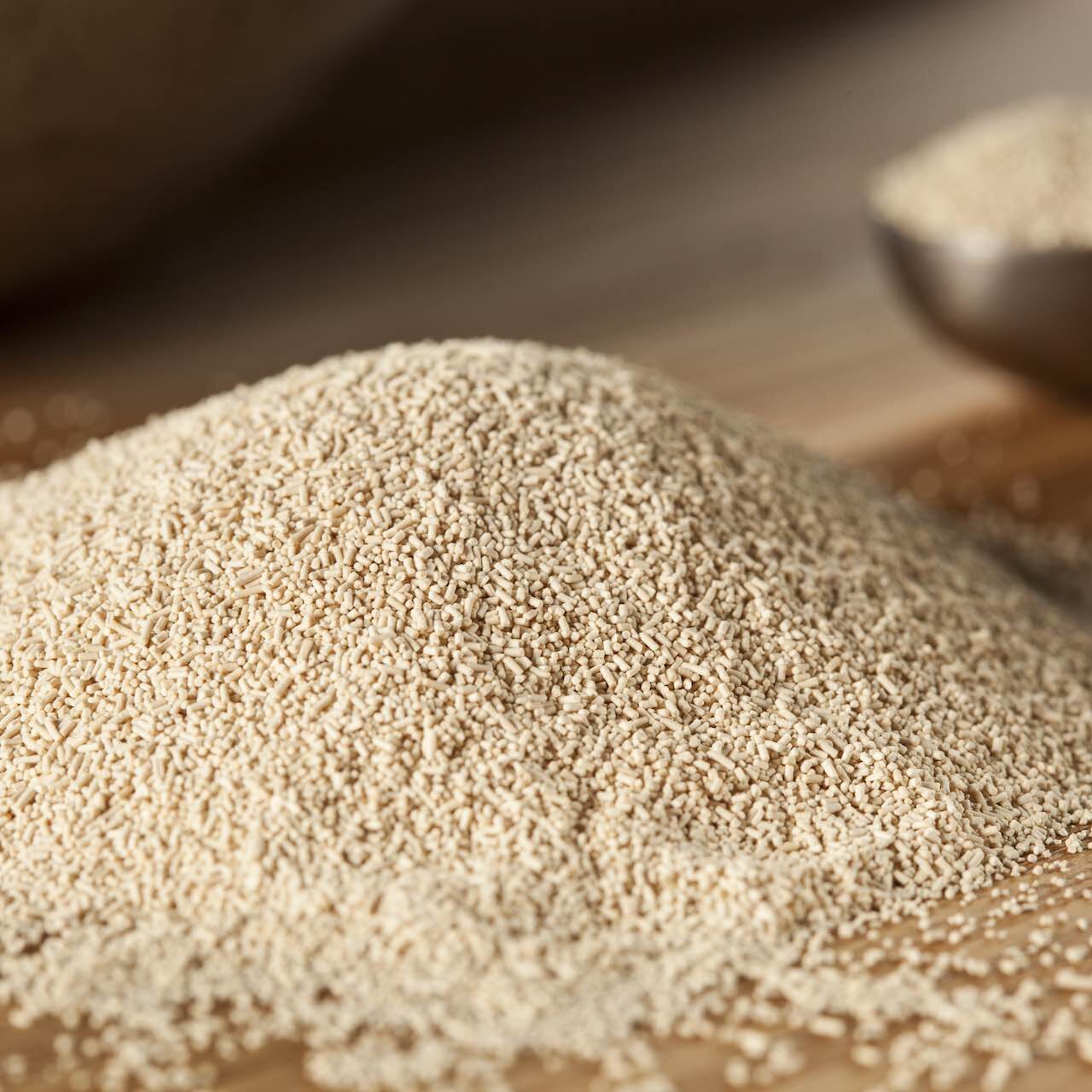 Organic Raw Yeast for baking bread against a background